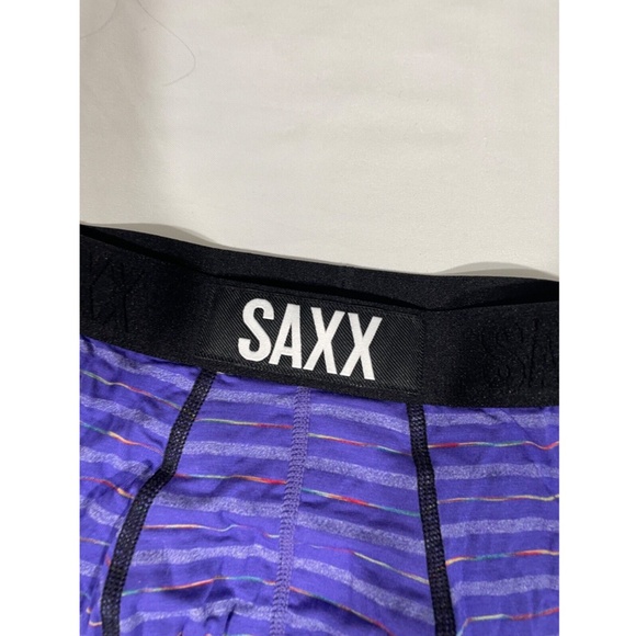NIB SAXX [ Small ] Vibe Stretch Boxer Briefs in Purple‎ Gradient Stripe - Picture 10 of 15